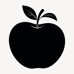 A simple stylized icon of an apple silhouette vector.