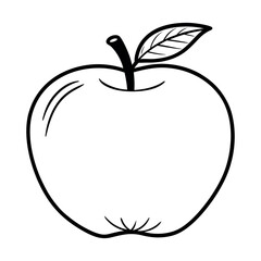 A simple stylized icon of an apple silhouette vector.