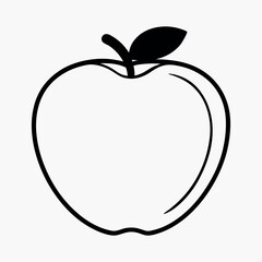 A simple stylized icon of an apple silhouette vector.