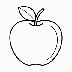 A simple stylized icon of an apple silhouette vector.