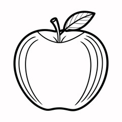 A simple stylized icon of an apple silhouette vector.