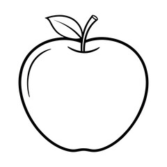 A simple stylized icon of an apple silhouette vector.