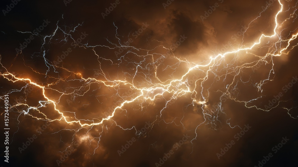 Poster stunning closeup of jagged lightning strikes pulsating through a dark void evoking feelings of awe a