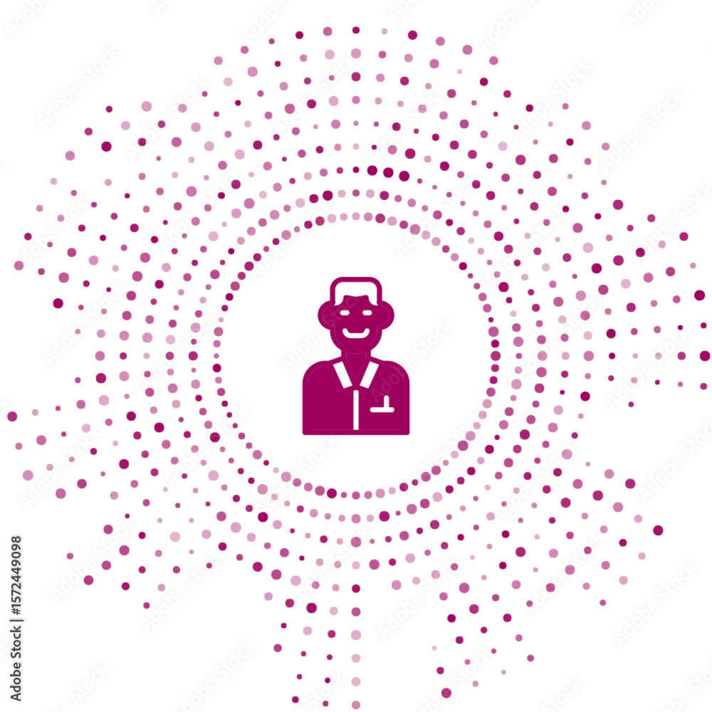 Poster purple trader icon isolated on white background. businessman trading stocks. abstract circle random 