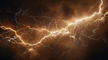 Stunning closeup of jagged lightning strikes pulsating through a dark void evoking feelings of awe and fascination suitable for use in creative projects centered around electricity