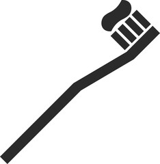 toothbrush icon bathroom in dark grey and clear background vector illustration