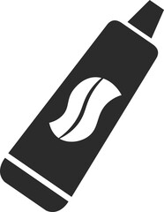 toothpaste tube icon in dark grey and clear background vector illustration
