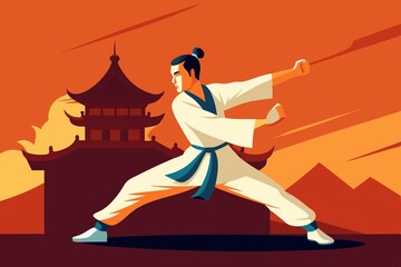 Eastern kung fu, karate fighter.Martial arts