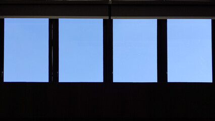 windows view to the blue sky