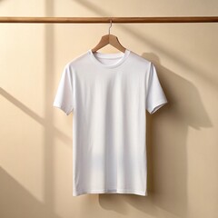 Blank White T-shirt on a Hanger with Shadow Play