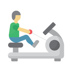 Rowing machine Vector Icon which can easily modify or edit