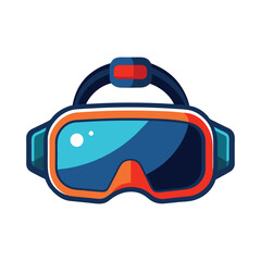 Naklejka premium Vector Illustration of a VR Headset Device for Virtual Reality Gaming and Technology Use Isolated on a White Background