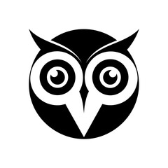 Obraz premium Minimalist owl eyes with symmetrical curves for vision mystery and bird themed design