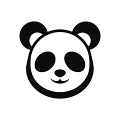 Minimalist panda face icon with clean lines and white backdrop for animal protection logos
