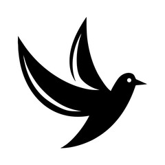 Minimalist peace dove carrying olive branch for hope unity and peaceful symbolism design