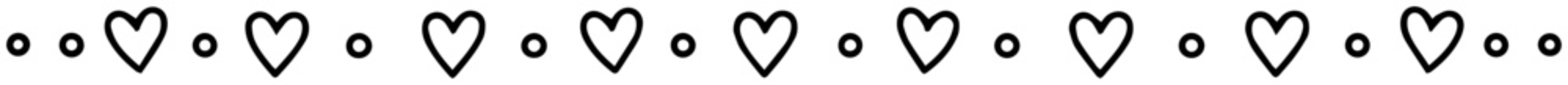 seamless heart and dot border pattern love line divider