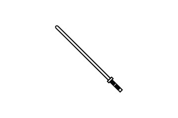 Obraz premium Futuristic Energy Sword Silhouette with Clean Lines and Minimalist Design on a White Background silhouette