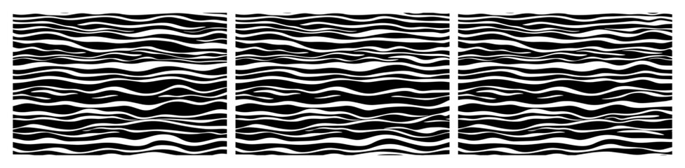 hand drawn wavy line seamless pattern border