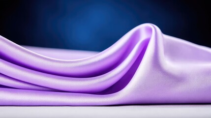 Elegant Purple Silk Fabric Drape with Iridescent Slubs