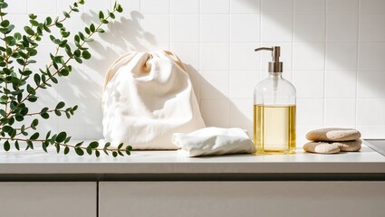 Care for cleanliness and the environment with products. Natural hand soap, reusable cloths, and storage bags. Freshness and style in your home.