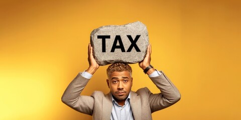 Man struggling with tax burden