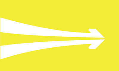 Two white half arrows coming together and merging, forming a single arrow on a background.