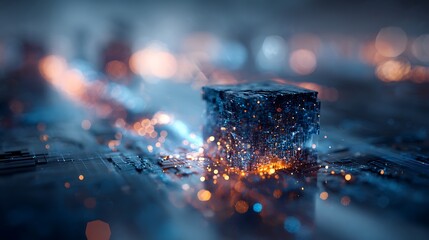 Abstract technology cube digital network ai artificial intelligence future innovation data science