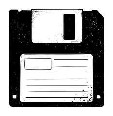 vintage floppy disk data storage hand drawn vector
