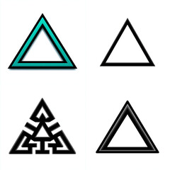 Equilateral triangle outlined in thin black stroke with no fill, centered geometric icon with pixel-perfect alignment