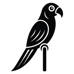 Black parrot perched on a stand bird silhouette