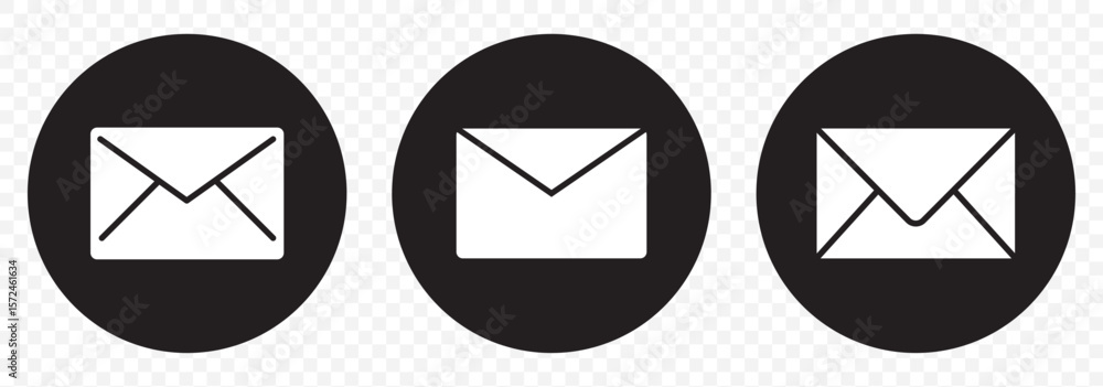 Poster important mail icon vector illustration isolated icon of an envelope, with simple lines on a transpa