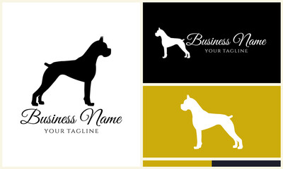 Boxer Dog Logo Design Templates.