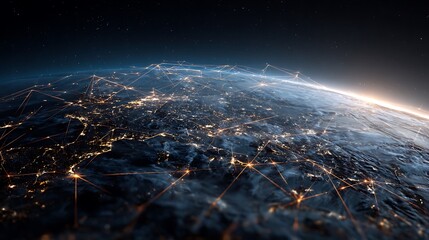 Global network connections earth technology communication worldwide data transfer concept visual design