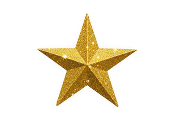 Obraz premium Golden star glittering decoration isolated on transparent background