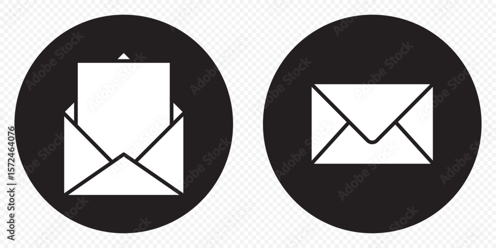 Poster important mail icon vector illustration isolated icon of an envelope, with simple lines on a transpa