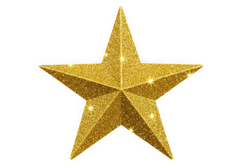 Fototapeta premium Golden glitter star decoration isolated on transparent background