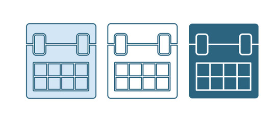 Blue Calendar icon isolated on white background. Event reminder symbol. Vector