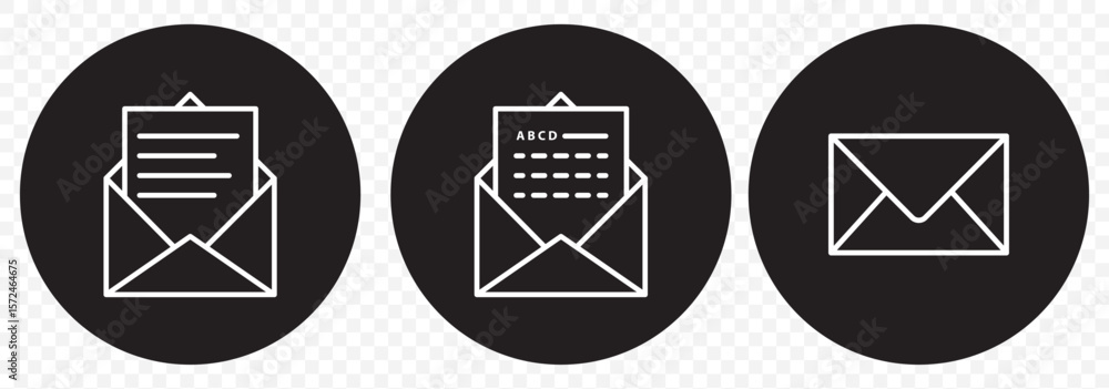 Poster envelope icon set, mail symbol vector. mail or email icon set. envelope symbol with letter. vector i