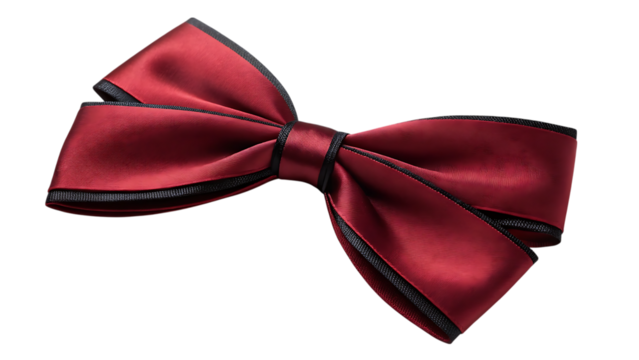 Elegant Red and Black Satin Ribbon Bow Perfect for Gift Wrapping, Hair Accessories, or Crafts