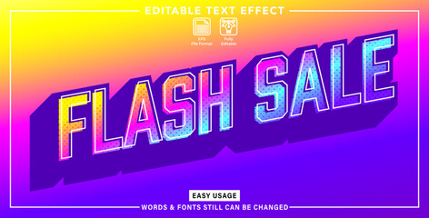 Editable graphic text effect flash sale style