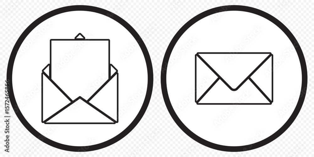 Poster envelope icon set, mail symbol vector. mail or email icon set. envelope symbol with letter. vector i