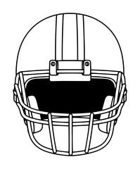 american football helmet front view line art illustration