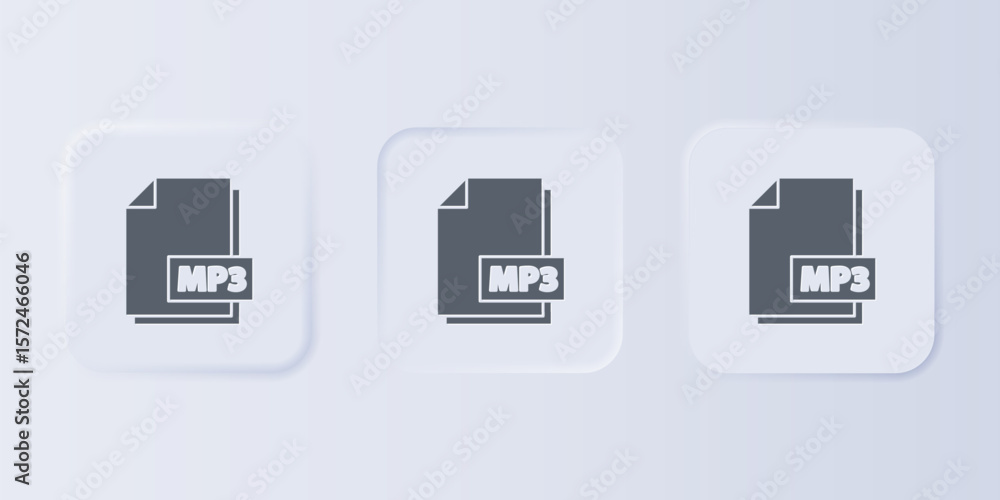 Fototapete grey mp3 file document. download mp3 button icon isolated on grey background. mp3 music format sign.