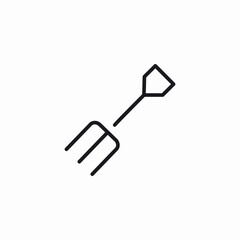 garden rake icon sign vector