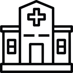 Fototapeta premium Hospital Outline: Building Icon