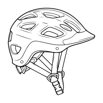 recommend clip art: bicycle safety helmet line art illustration