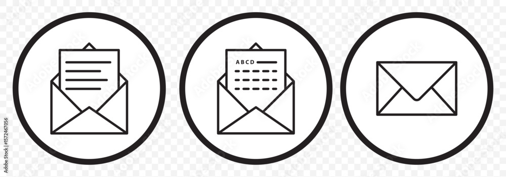 Poster envelope icon set, mail symbol vector. email vector icon set. mail post vector symbol. letter messag