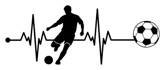 soccer player heartbeat ecg line vector illustration © Aisha Kudorova