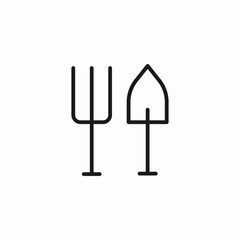 rake shovel icon sign vector