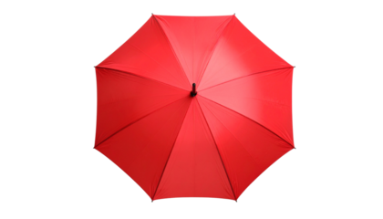 top view of red umbrella isolated on transparent background